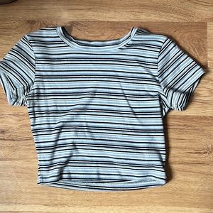 Store: Garage, Size: XS, Stripped pattern of blue, white, and black